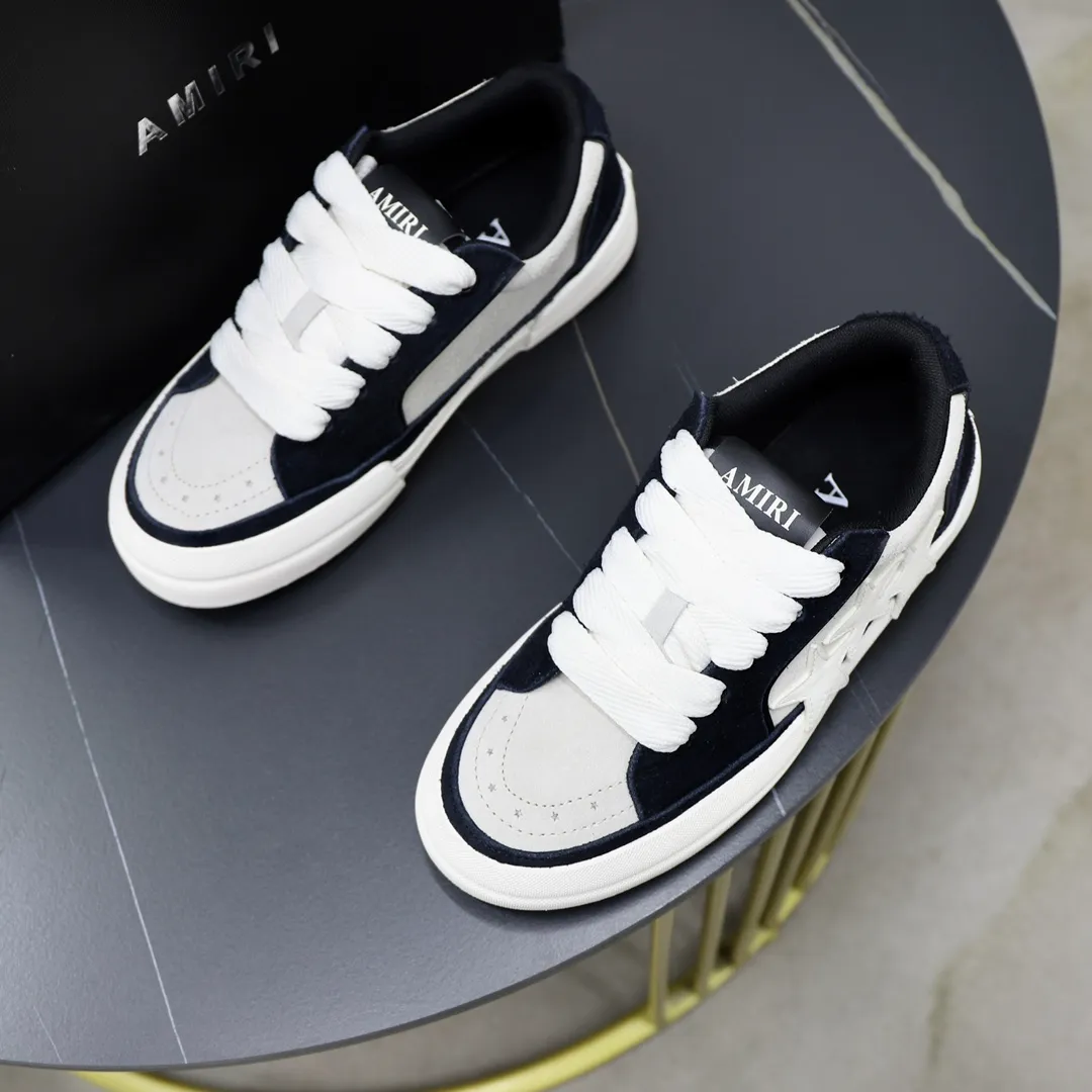 Men's men's shoes 💰540💰🔥🔥🔥 Couple style Amiri2024 new sports and casual shoes, casual, fashionable and versatile flat-soled moral training shoes. Classic color combination + perfect shoe shape, Amiri’s classic Logo star makes you and I fall in love. Imported cow suede leather makes the shoes more high-end. Recommended by major celebrities, bloggers and internet celebrities.   Color: black, off-white, blue, pink, red. Size: Women’s 35-40 (41 is custom-made and non-returnable) Men’s 38-44 (45 and 46 are custom-made and non-refundable)